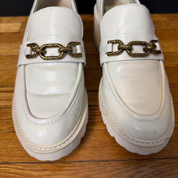 Women's Dolce Vita Ivory Patent Leather Harlen Platform Loafer, Size 8.5 - Picture 2 of 8